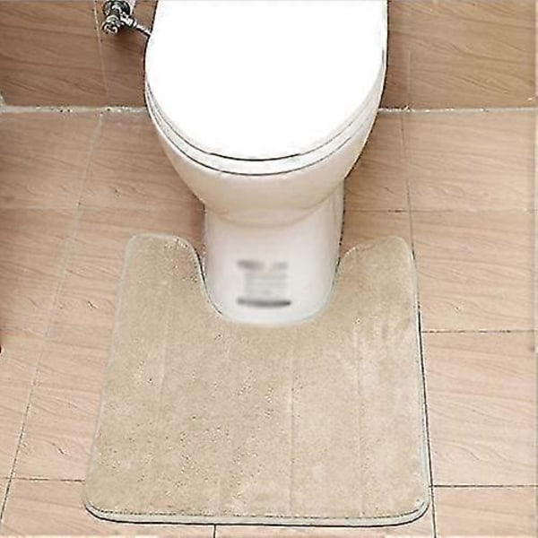 1 st Halkfri Absorberande Badrumsmatta, Toalettmatta i Memory Foam U-formad, Halkfri Absorberande Tjock Mjuk Tvättbar Badrumsmatta Mjuk Och Bekväm