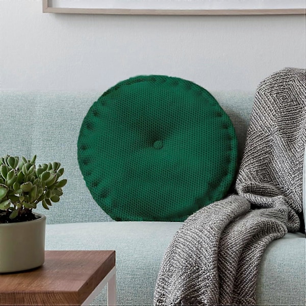 Golvkudde, Rund Hängande Tvättbar Mjuk Mesh Sittdyna, Stolsdynor, för Golv, Stol, Soffa, Säng, Kontor 40 * 40cm (Mörkgrön)