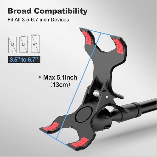 1 st Universal Telefon- & Surfplattestativ - Flera Justerbara Positioner - Hållbar & Flexibel Svanhals för Lata Dagar, Sängbord, Skrivbordsanvändning - Perfekt F