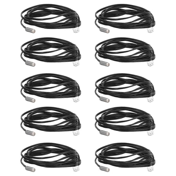 10st Termistorsensor NTC Tempgivare 5x25mm Cylindriskt Huvud 2 Meter Kabellängd 15K B3950