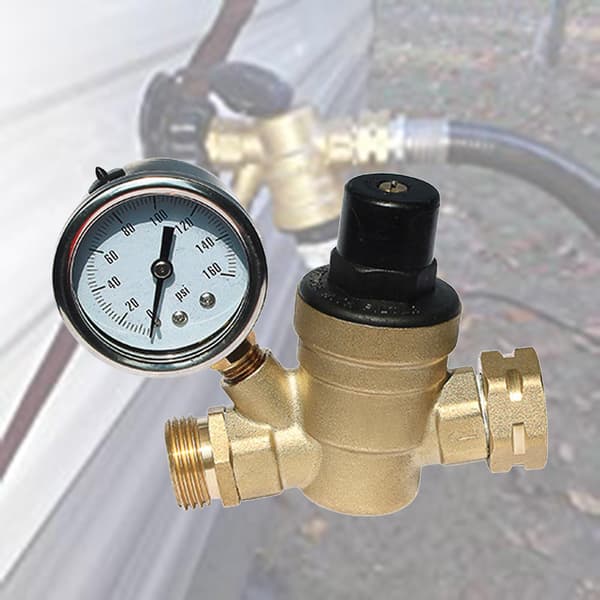 M11-0660R Vandtryksregulatorventil Universal Effektiv Sikker Messing Justerbar Vandtryksregulator med Måler til Hjemmet