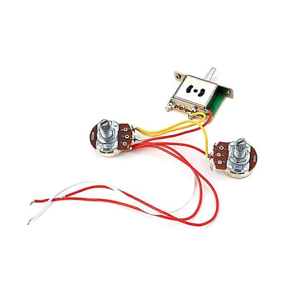 Gitarrkopplingssats Förkopplad 1T1V A500K B500K med Potentiometrar Switch Volym Tonkontroll