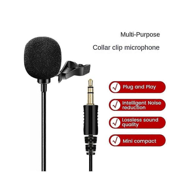 Omnidirektionel Mikrofon 3,5 mm Lavalier Slipsemikrofoner Mini Audio Mikrofon Til Kamera Computer L