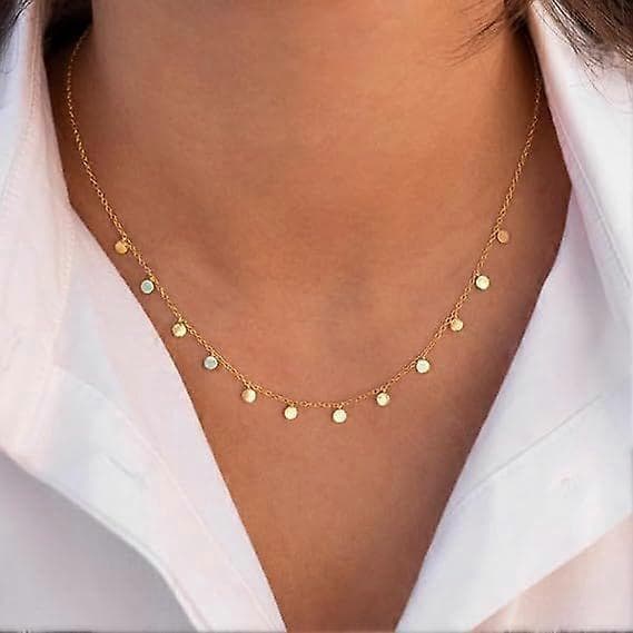 Delikat Multi Disc Choker Halskjede for Kvinner Jenter