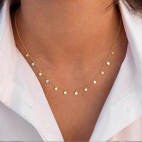 Elegant Multi Disc Choker Halskæde til Kvinder og Piger