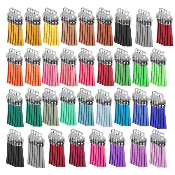 140pcs Tassel Keychain Bulk Set For Diy Leather Pendants Keychain Acrylic Jewelry Accessories