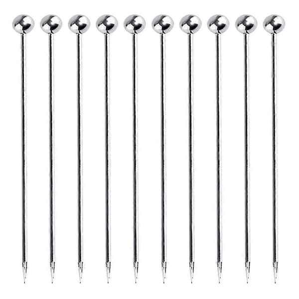 10 st Cocktailpinnar Rostfritt Stål Fruktpinnar (silver)