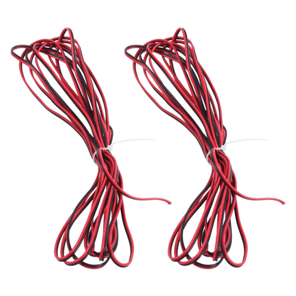 2x 22awg Rød Sort Dual Core elektrisk kabel ledning til bil auto højttaler 5m