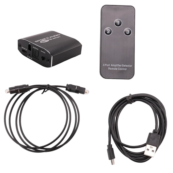 FSU SPDIF & AUDIO-svitsj 3 i 1 ut optisk splitter Toslink digital optisk lyd-svitsj 3X1-adapter for HDTV DVD PS4 XBOX