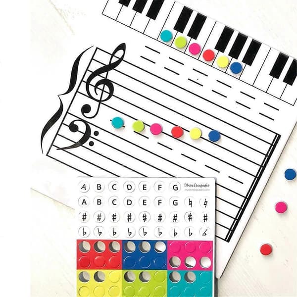 Magnetisk Notbladstavla med Suddbart Papper Rolig Musiklektion Whiteboard Leksak för Barn