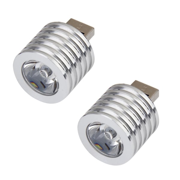 2x Aluminum 3w Usb Led Lamp Socket Spotlight Flashlight White Light