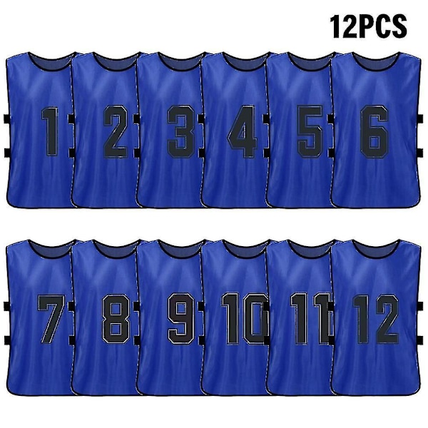 Dark Blue 12 Pieces Of Adult Soccer Training Number Vest Expansion Activities Vest-YUHAO