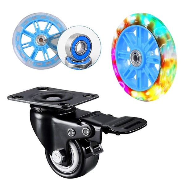 10 STK Kuglelejer Miniature Metallejer ABEC-9 608 2RS Dobbeltskærmede Lejer til Lange Skateboards Firehjulede Skøjter Blå