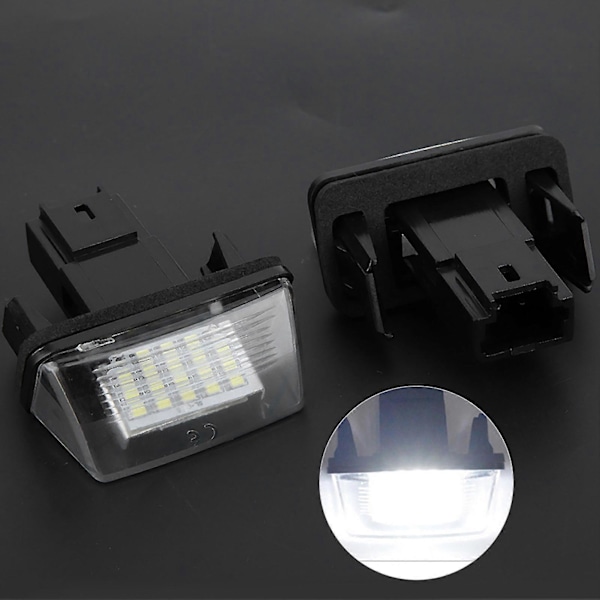 2 stk 18 LED Venstre & Høyre Bil Nummerplate Lys Lampe for Citroen C3 2002-2009