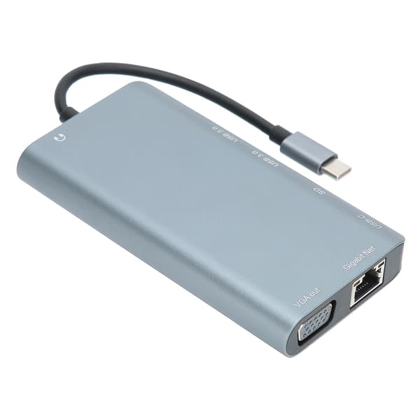 USB3.0 Hub 8-i-1 C Typ Adapter 4K HDMI VGA USB Aluminiumlegering Datortillbehör