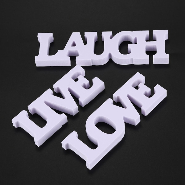 3 kpl Live Love Laugh -puupalkit Hääkoristeluun + 200 kpl 22 mm Metalli Kurpitsaneuloja