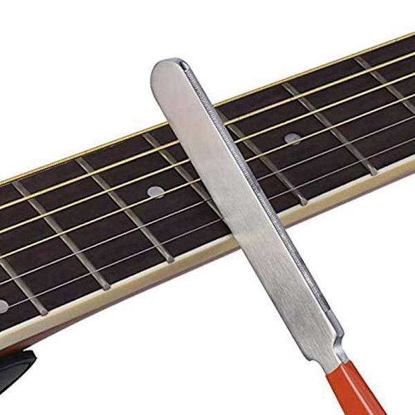 Gitarrreparations- och poleringsverktyg gitarrband vinkeltrimningsfil gitarrhals rostfritt stål gitarrbandfil