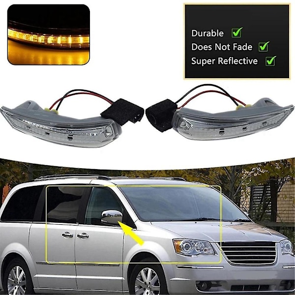 Bil Bakspeil Indikator Venstre Side Speil LED Blinklys For Grand Caravan 68052079ab
