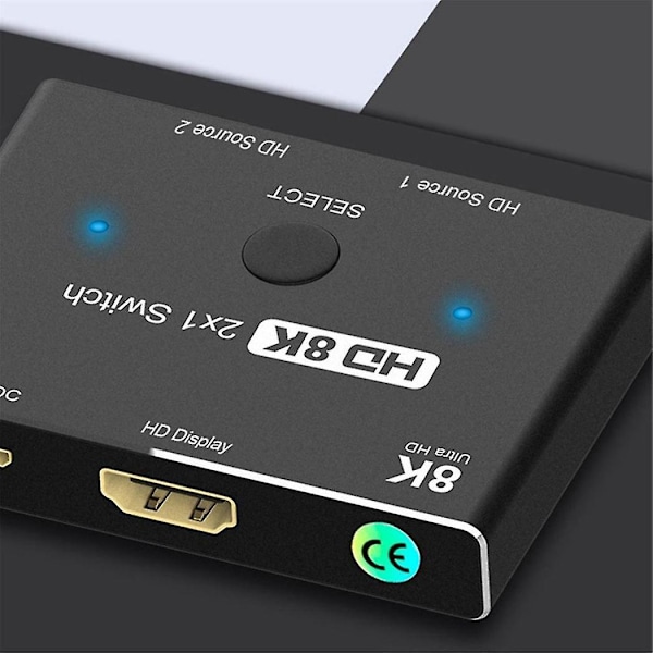 8k Switch .1 Converter 2 In 1 Ut Splitter Stödjer Strömhantering Multifunktionell Portabel Distributör