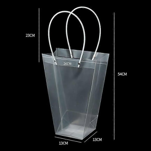 Stor, mellem og lille transparent trapezformet mulepose, buketpose, blomsterartikler, gave, blomsterpose, mulepose