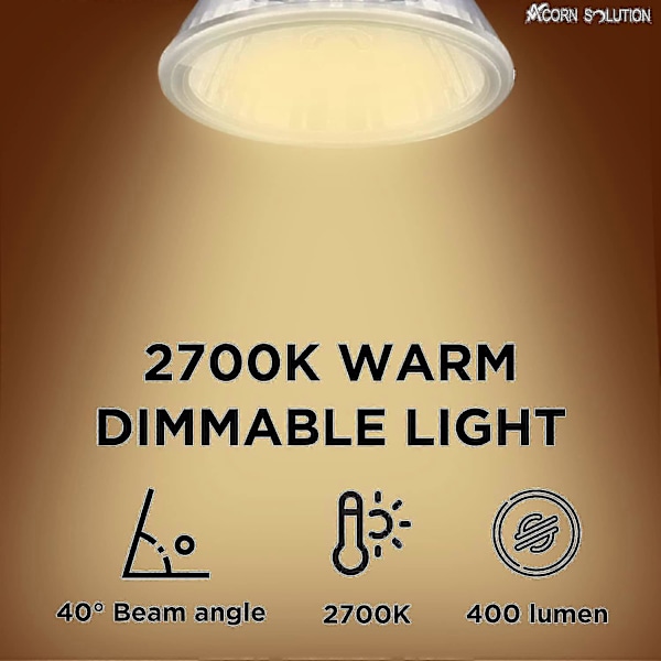 12v 35w Halogenlamper GU5.3 Spot Base Varmt Hvit, Dimbar, Pakke Med 8