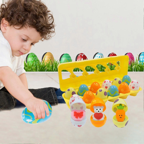 1 Set Färgglada Ägg Anti-spricka Repskyddad Färgfast Fallskyddad Oömtörbar DIY Öppningsbar Ångestlindrande Påskägg Leksak Hemleverans