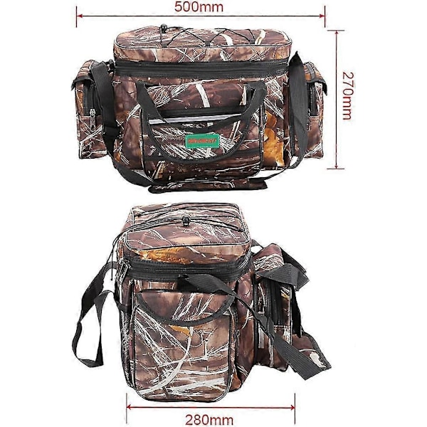 Karpfiskeväska Enkel Axelväska Havsfiskeväska Hållare Kamouflage Utomhus Bärväska Vandring Resepack 50cm*28cm*27cm