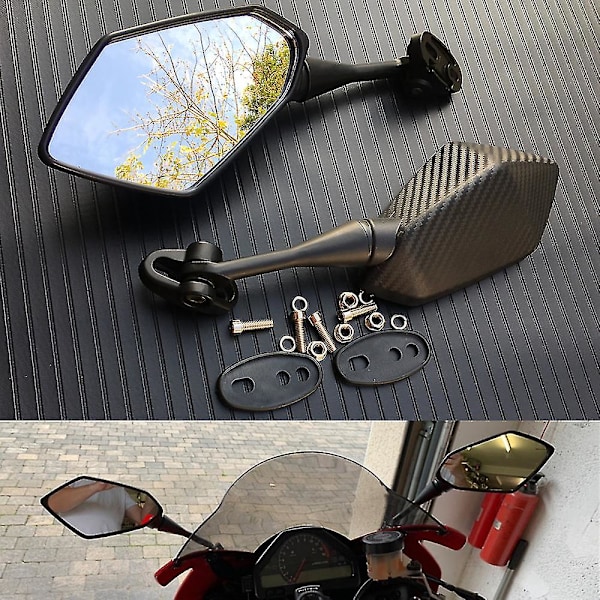 Qx för Yamaha Yzf R1 R6 R25 R125 R3 R1s R1m Fz6r Speglar Motorcykel Scooter Backspeglar Kolfiber Look