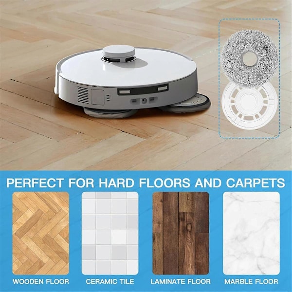 Moppdukar med hållare för T30 Pro Omni/T30 Omni/T30S/T30S Combo Robotdammsugare Ersättning P