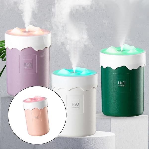 450ml Mini Luftfuktare Luftrenare Olje Arom Diffuser För Hemmakontor Bil Rosa