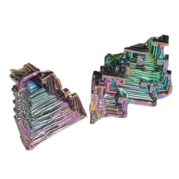 Nature Rainbow Bismuth Crystal Stone Medium prøve til indsamling af dekorationstråd, 1 stk (50-60 gram)