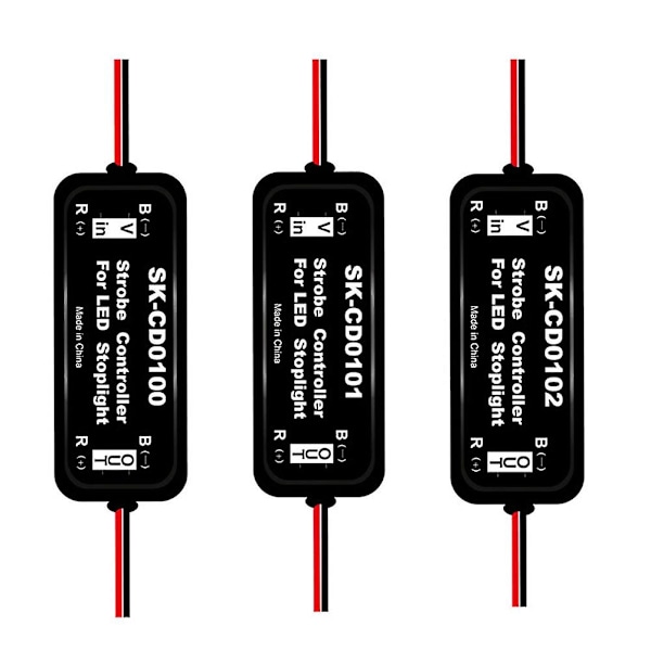 1 stk Gs-100a Bremslys Strobe Controller LED Baglygte Controller Box Med Hurtig Og Langsom Blinkende Advarselsfunktion