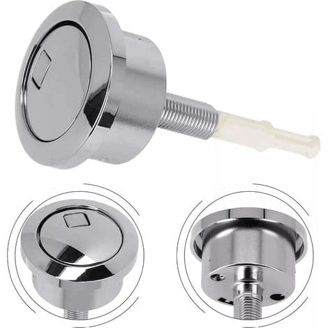 Dobbel spyleknapp for Geberit vanntank, kromfinish, baderomstilbehør, sølv