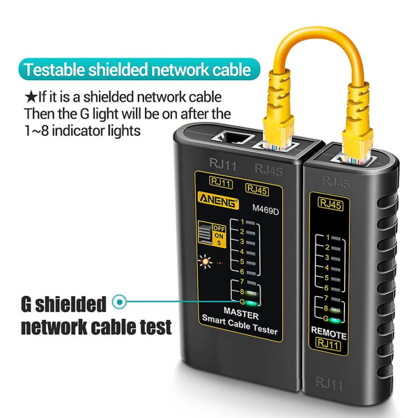 Aneng M469d RJ45 Kabelnettverkskabeltester RJ11 RJ12 Cat5 UTP Lan Kabeltester Nettverk