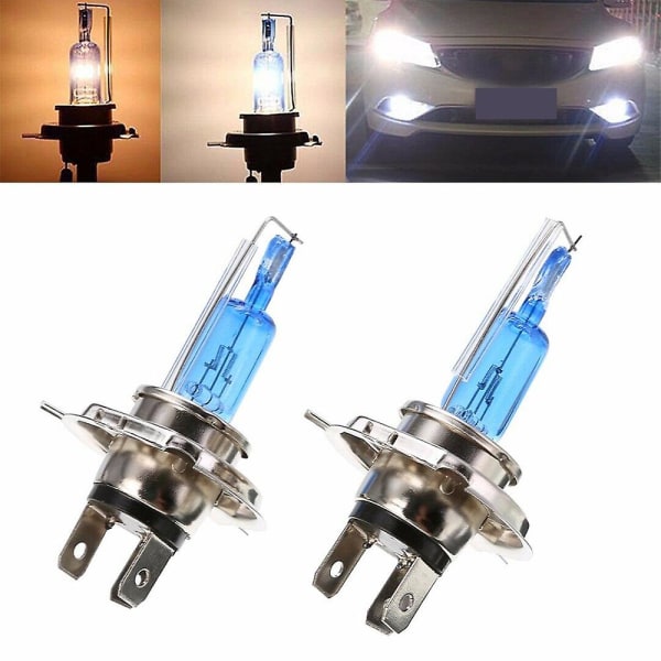 2x Motorcykel Halogen Pære H4 Auto Forlygte 12v Xenon Hid 35w Bil Belysning Motorcykel Samling Lampe Super Hvid 6000k