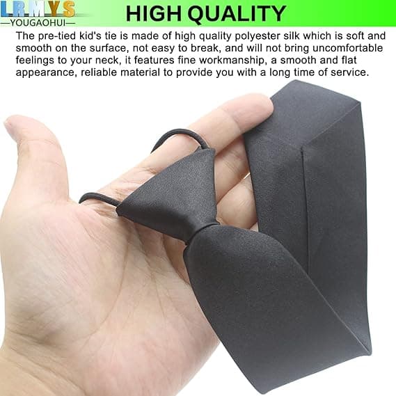 29CM Ferdigknyttede Barne slips, Én Størrelse, Elastisk Sateng Ensfarget Gutter Jenter Formelle Slips for Bryllup Konfirmasjon Skoleuniform