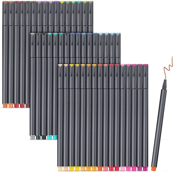 Värilliset kynät päiväkirjaamiseen, 48 elävää väriä hienojakoista kynää