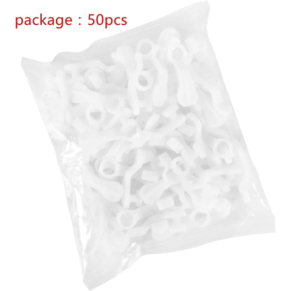 Gardingliderkroge Hvid plastgardinkrog, pakke med 50 stk