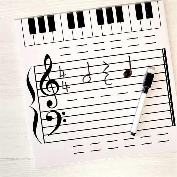 Magnetisk Notbladstavla med Suddbart Papper Rolig Musiklektion Whiteboard Leksak för Barn