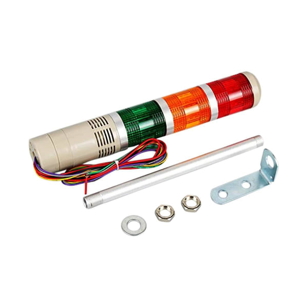 Industriell signalljustorn kolumn larmtorn blinkande indikatorlampa med summer staplad LED W
