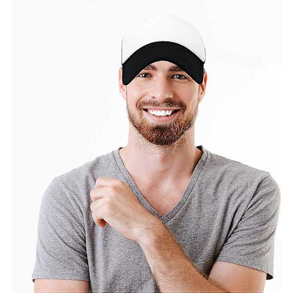 To-farvet Trucker Hat Sommer Mesh Cap med Justerbar Snapback Strap