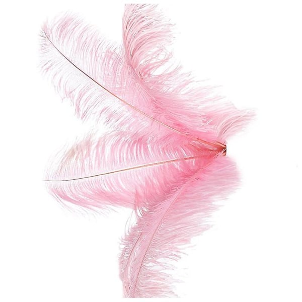 10 Stk Naturlige strudsefjer Bryllupsfestdekoration Pink 20-25cm