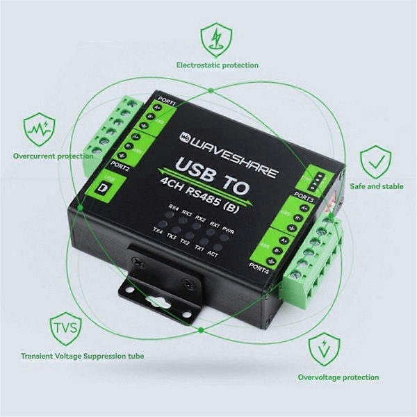 USB - 4-kanavainen RS485 teollinen eristetty muunnin CH344L 1200bps - 460800bps USB-muunnin Multiple P