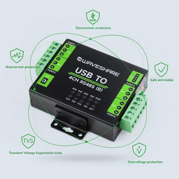 USB til 4CH RS485 Industriel Isoleret Konverter CH344L 1200bps - 460800bps USB Konverter Multipel P
