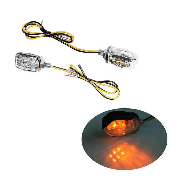 Mini LED Blinklys 12v - Super Klare Motorcykel Blinklys - 2 Stykker