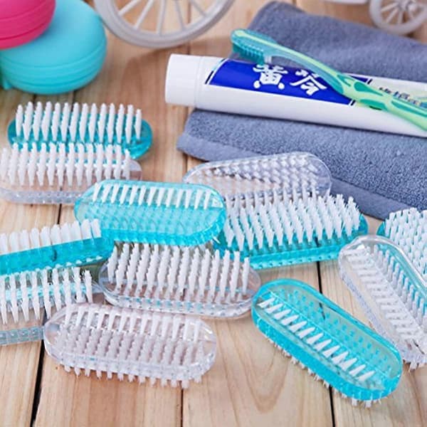 ULTNICE Plastnegleskrubb-børste Dobbeltsidig Negle-renserbørste (Hvit)