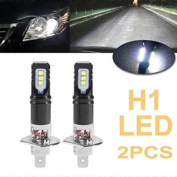 2x 6000k Super Sterkt Hvitt 6000lm LED-frontlyspæresett Fjernlys