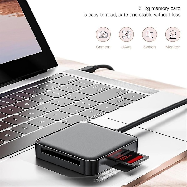 Usb 3.0 Sd-kortlæser 4 i 1 Multiple Ms..tf.sd-kortlæseradapter til computer bærbar pc til Android Windows Os