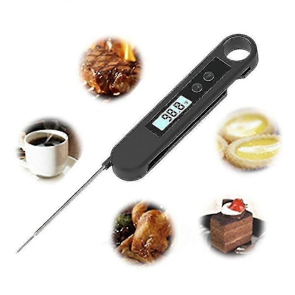 Snabbavläst Termometer Supersnabb Digital Elektronisk Matlagningstermometer Grilltermometer Kötttermometer Med Vikbar Intern Sond För
