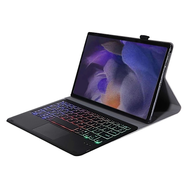 Bluetooth-kompatibelt tangentbordfodral med bakgrundsbelyst tangentbord och pekplatta för Samsung Tab A8 2021 SM-X205/X200